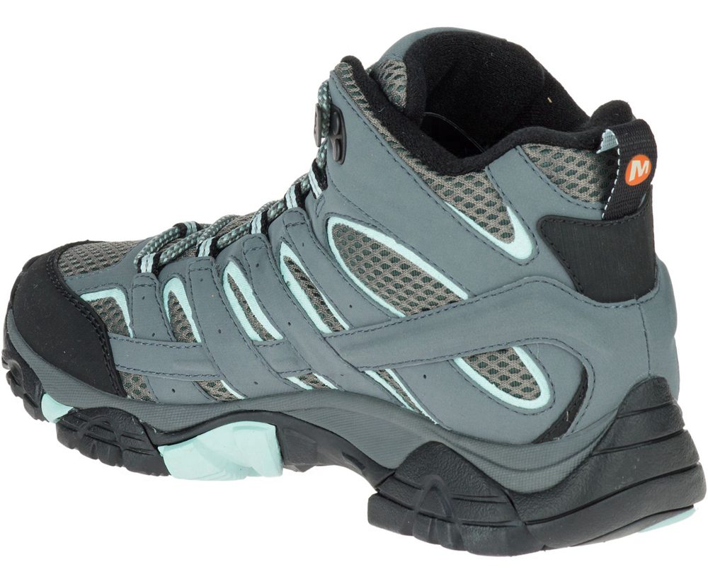 Kozaki Merrell Damskie Szare - Moab 2 Mid Gore -Tex® Wide Width - 471853-LIW